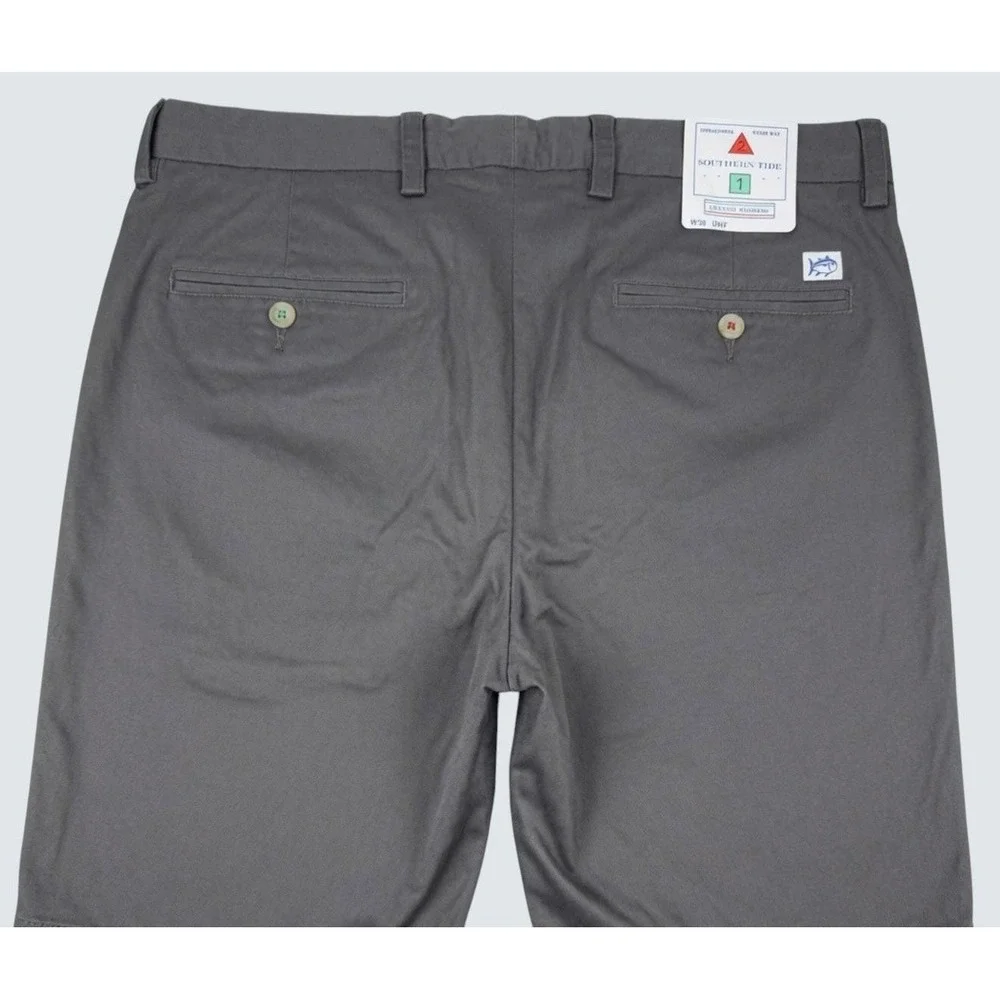 Southern Tide Channel Marker Pants Mens 38xUNF Gray Stretch Chino Unhemmed